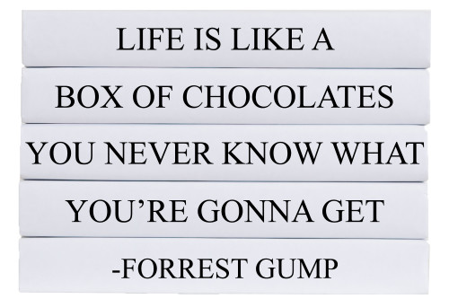 Box of Chocolates Quote Book Stack, S/5