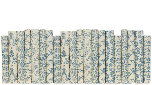 Blue Cream Damask Wrapped Color By The Foot