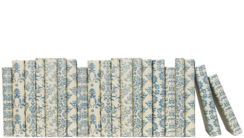 Blue Cream Damask Wrapped Color By The Foot