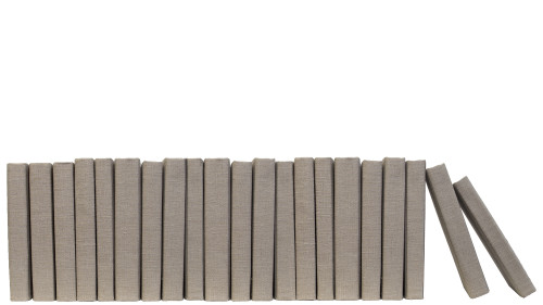 Khaki Linen Wrapped Books By The Foot