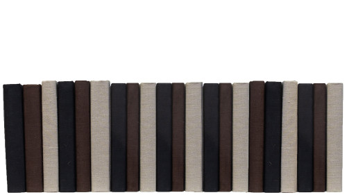 Onyx & Brown Linen Wrapped Books By The Foot