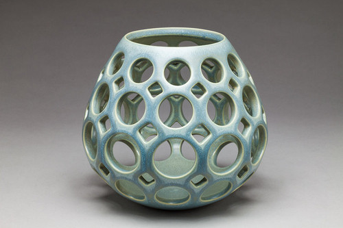 Openwork Teardrop Vessel - Blue/Green