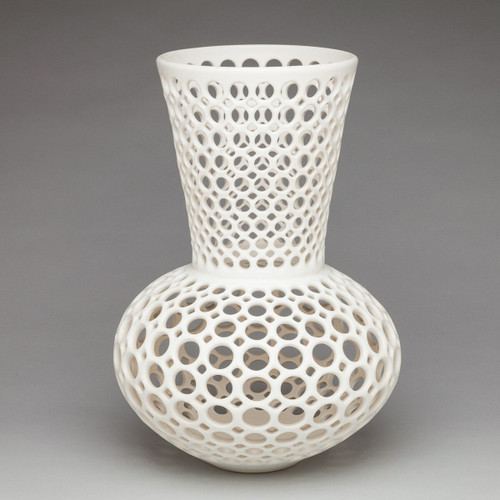 Double Lace Vase - White