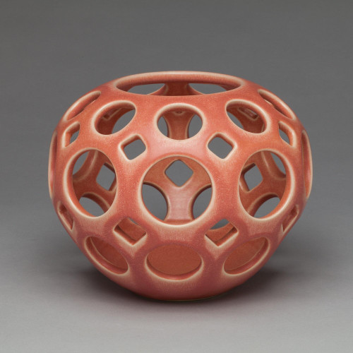 Openwork Orb Vessel - Rhubarb