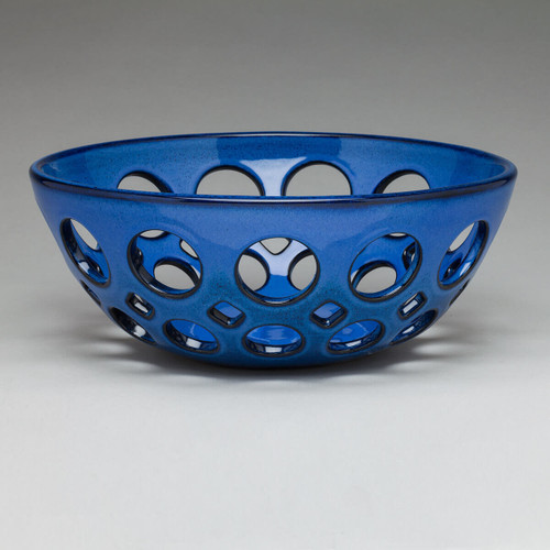 Round Openwork Fruit Bowl - Midnight Blue