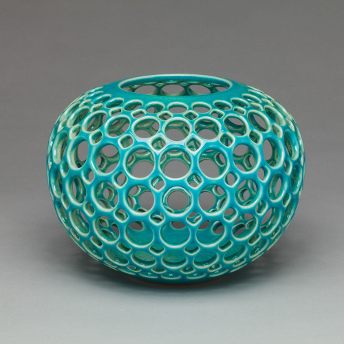 Lace Orb Vessel Small - Turquoise