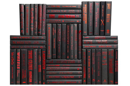 Modern Onyx & Red Book Wall