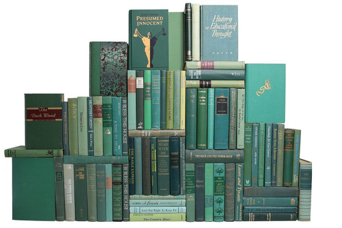 Vintage Boxwood Book Wall