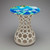 Hourglass Openwork Table with Sue Barry Hand-Painted Top (Blue Lily Pad)