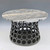 Black Side Table With Black/Grey/White/Gold Stone Top