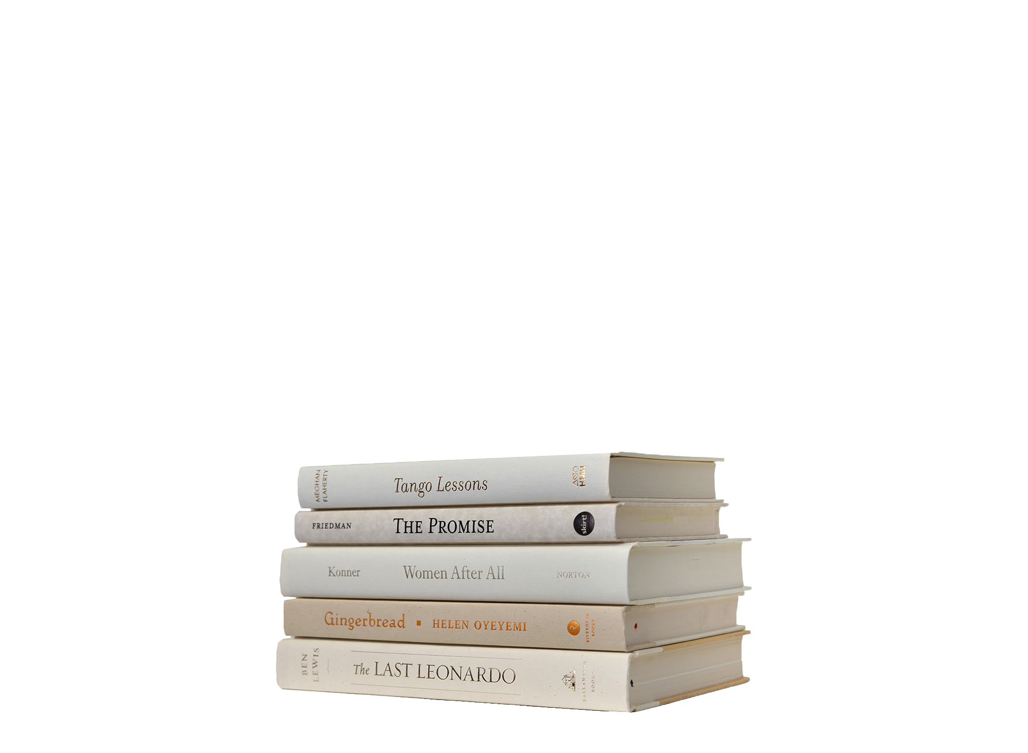 Set of 5 Books with Horizontal Titles