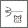 Platinum Split 4 Prong For Round, Cushion or Square Basket Earring Setting