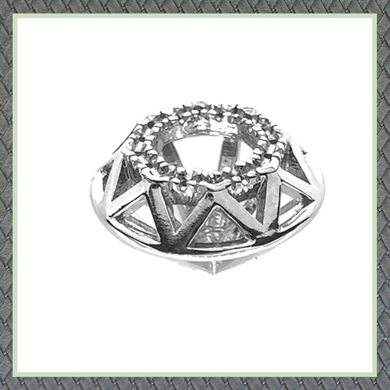 14KW Small Diamond Shape Pendant Center 3.50 mm (0.17 Ct) 16 p X 1.00 mm (0.005 Ct)