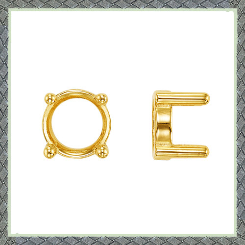 4 Prong Single Wire Round Settings With Straight Prongs