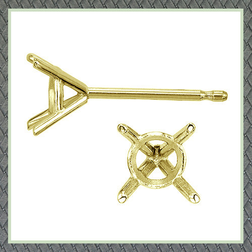 4 Prong Martini Basket Earring Setting