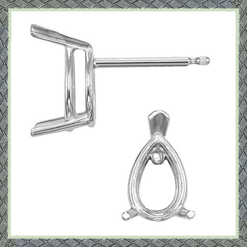 Pear Shape V-End Wire Basket Earring Setting