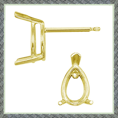 Pear Shape V-End Wire Basket Earring Setting