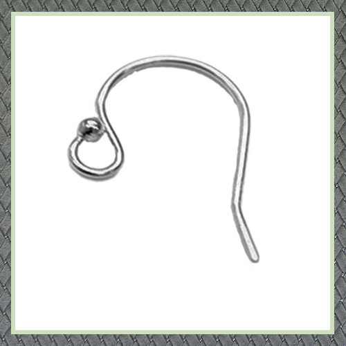 Earring Wire - Fish Hook Wire 027- Balled & Looped - Large (14.00mm X 20.00 mm)