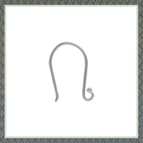 Earring Wire - Fish Hook Wire 027- Balled & Looped - Small (8.50mm X 15.00 mm)