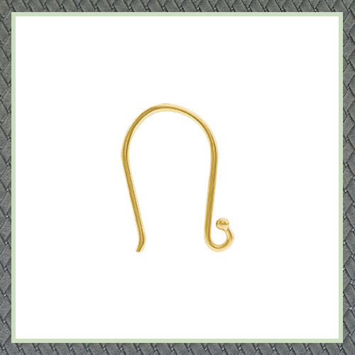 Earring Wire - Fish Hook Wire 027- Balled & Looped - Small (8.50mm X 15.00 mm)