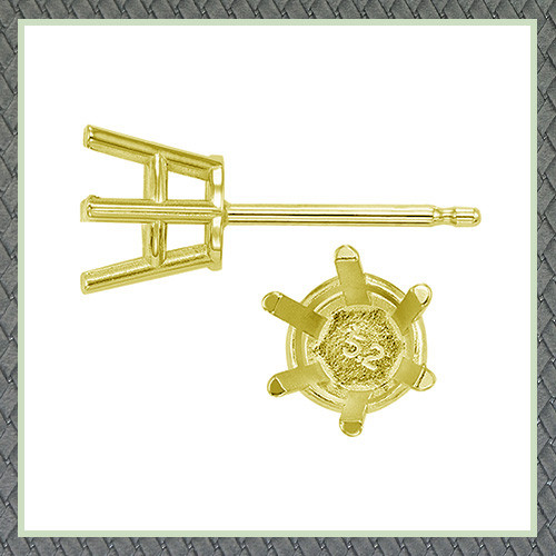 6 Prong Round Basket Earring Setting