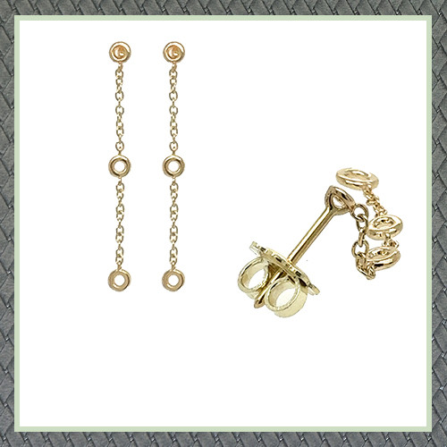 Single Line Diamond By The Yard Earring 6P X 2.00 mm (0.03 Ct) 1.29 gr / Pair