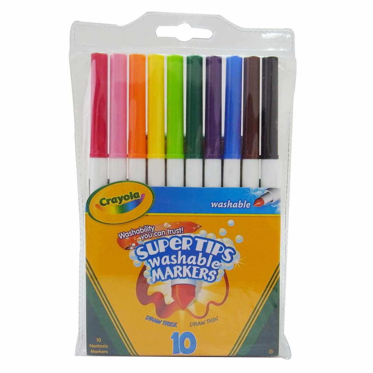 Crayola Supertips 10-color Washable Markers - Assorted Ink - 10 / Box  (588610)