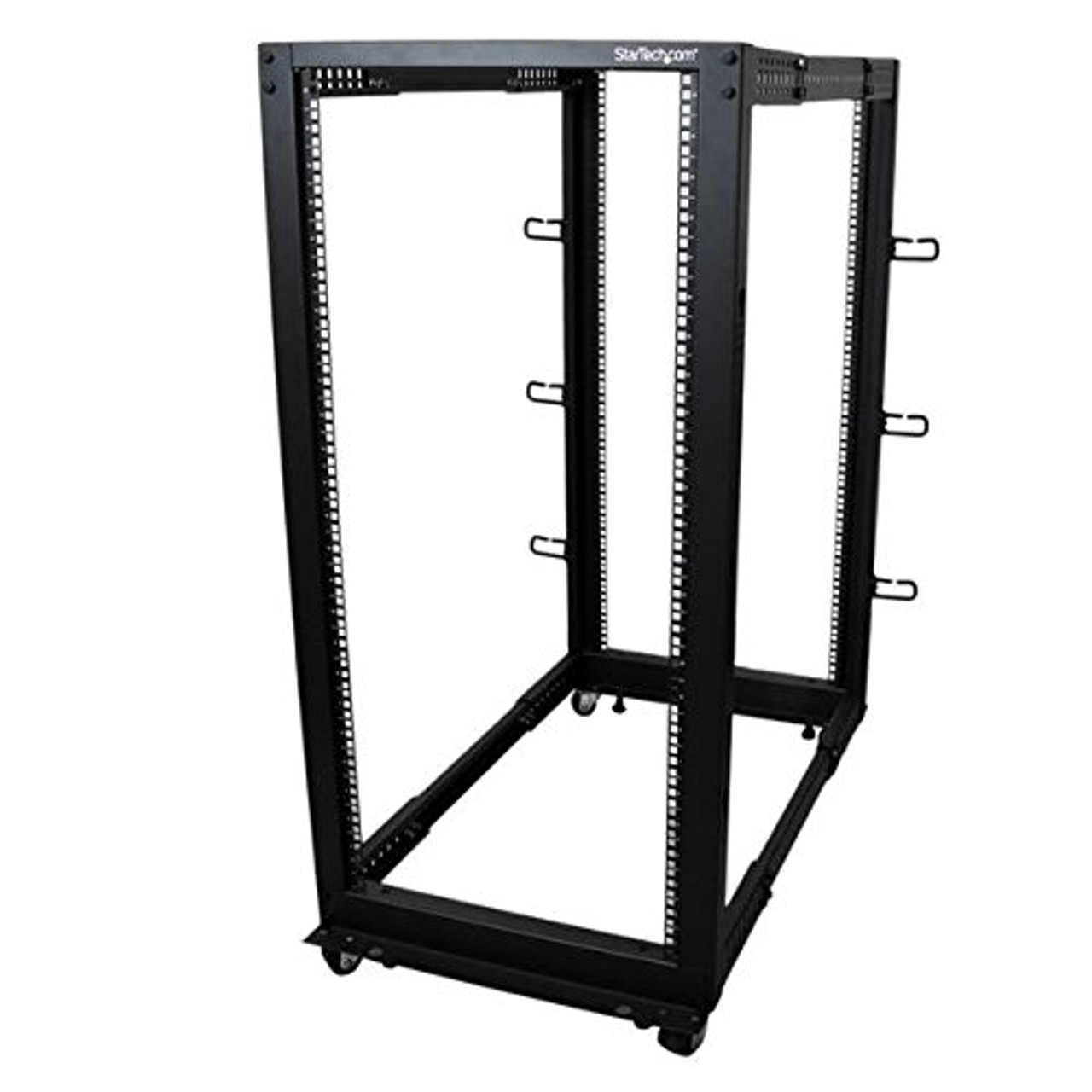 Startech.com 25u Adjustable Depth Open Frame 4 Post Server Rack W/ Casters  / Levelers And Cable Management Hooks - 18.30