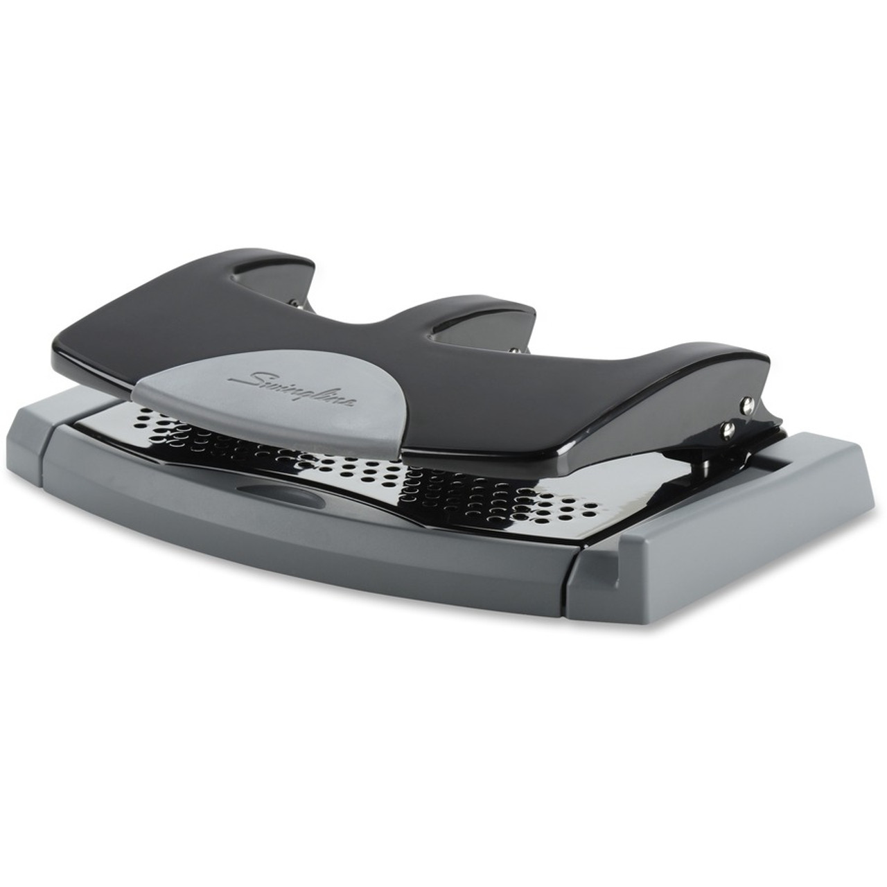 45-Sheet SmartTouch Three-Hole Punch, 9/32 Holes, Black/Gray