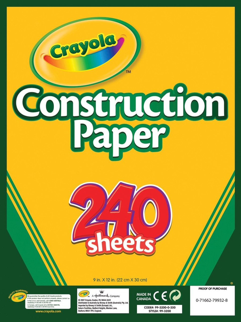 Crayola Construction Paper, 240 Sheets