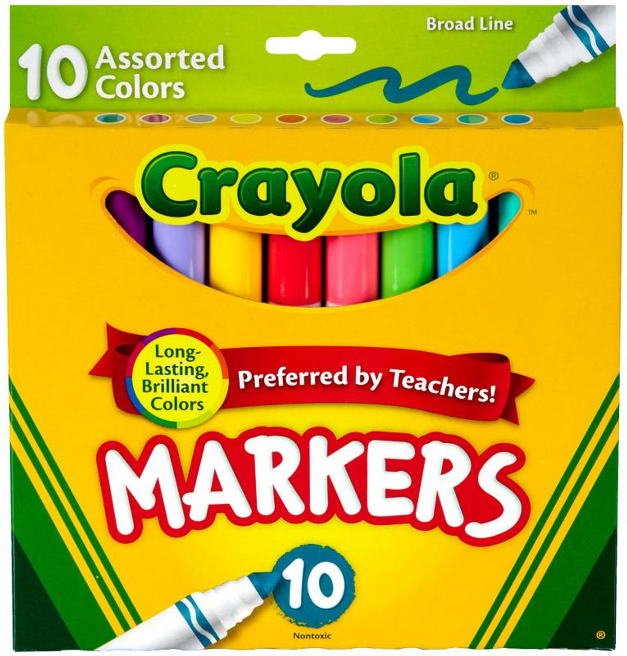 Crayola Broad Line Markers Assorted Classic And Bright Colors Box