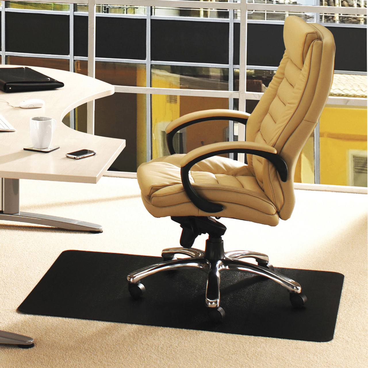 Advantagemat Vinyl Lipped Chair Mat for Hard Floor - 36 x 48