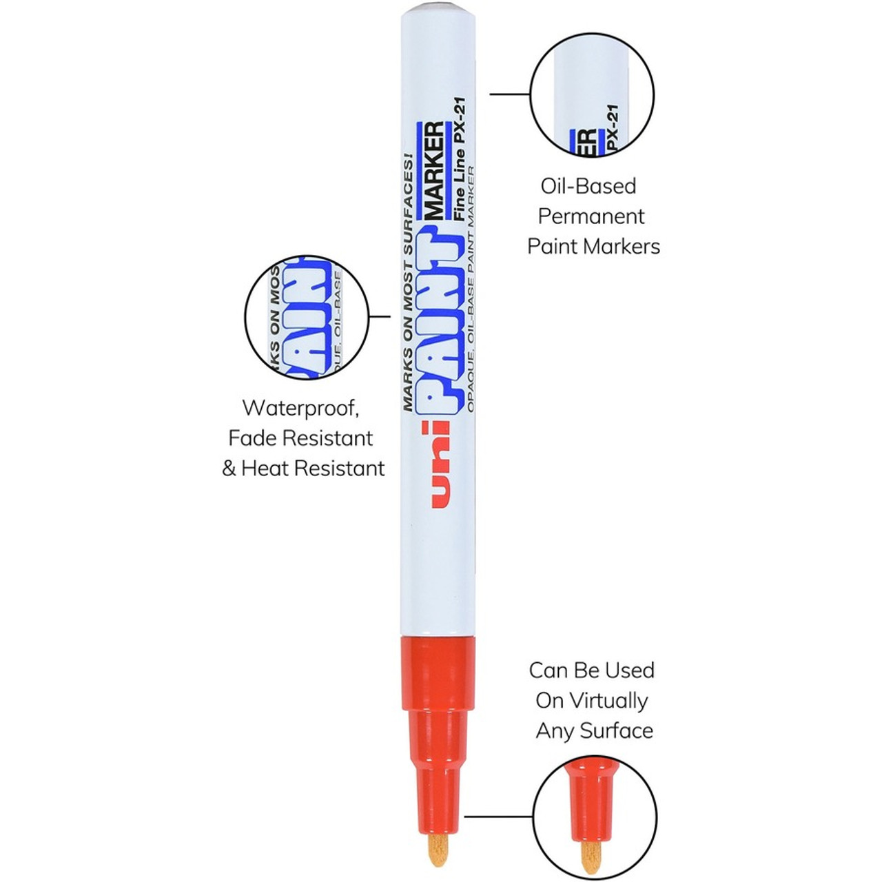 Uni-Ball Oil-Base Fine Line uni Paint Markers (63702) Lot of 2 markers