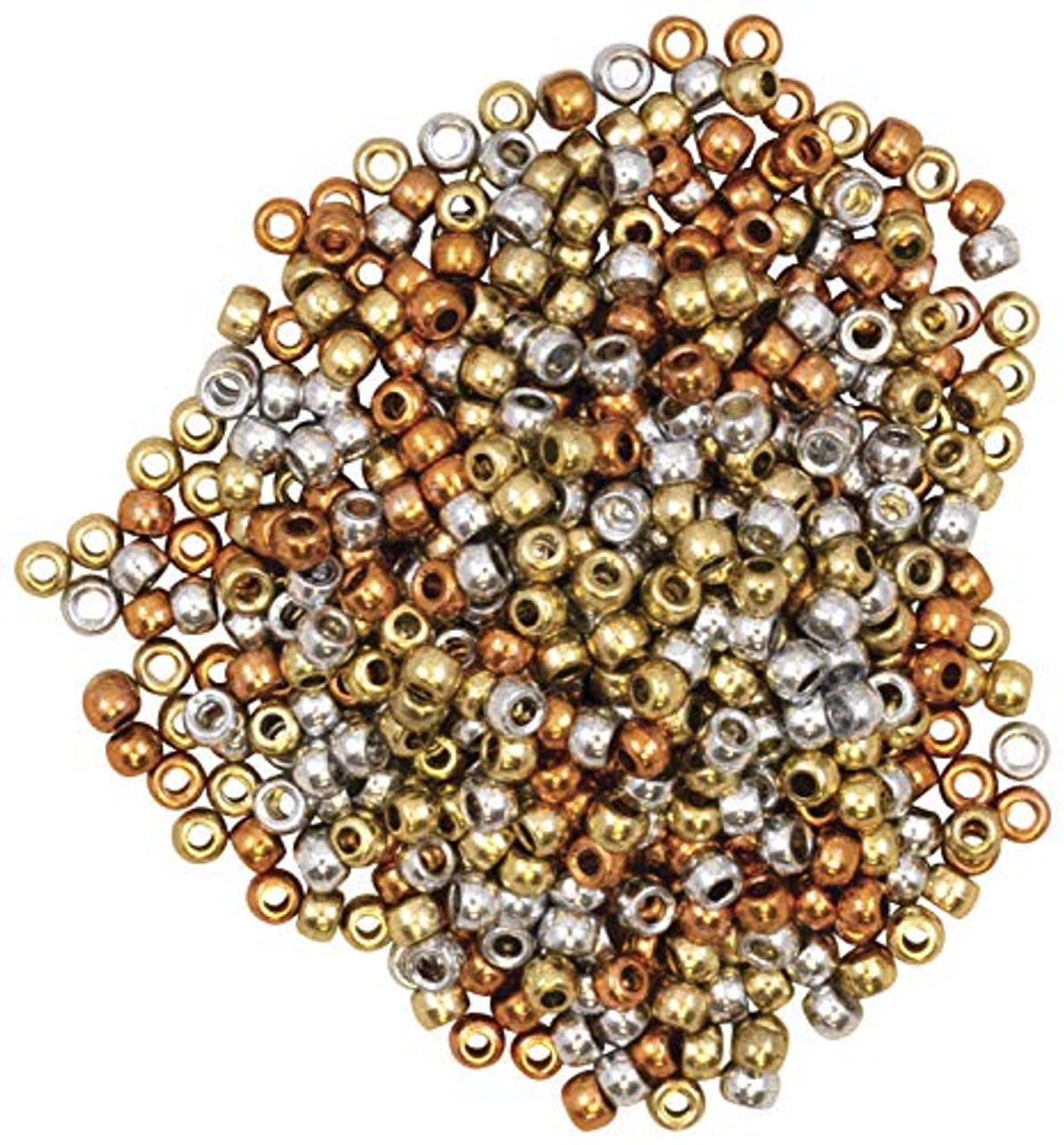 Gold-colour 9mm Pony Beads