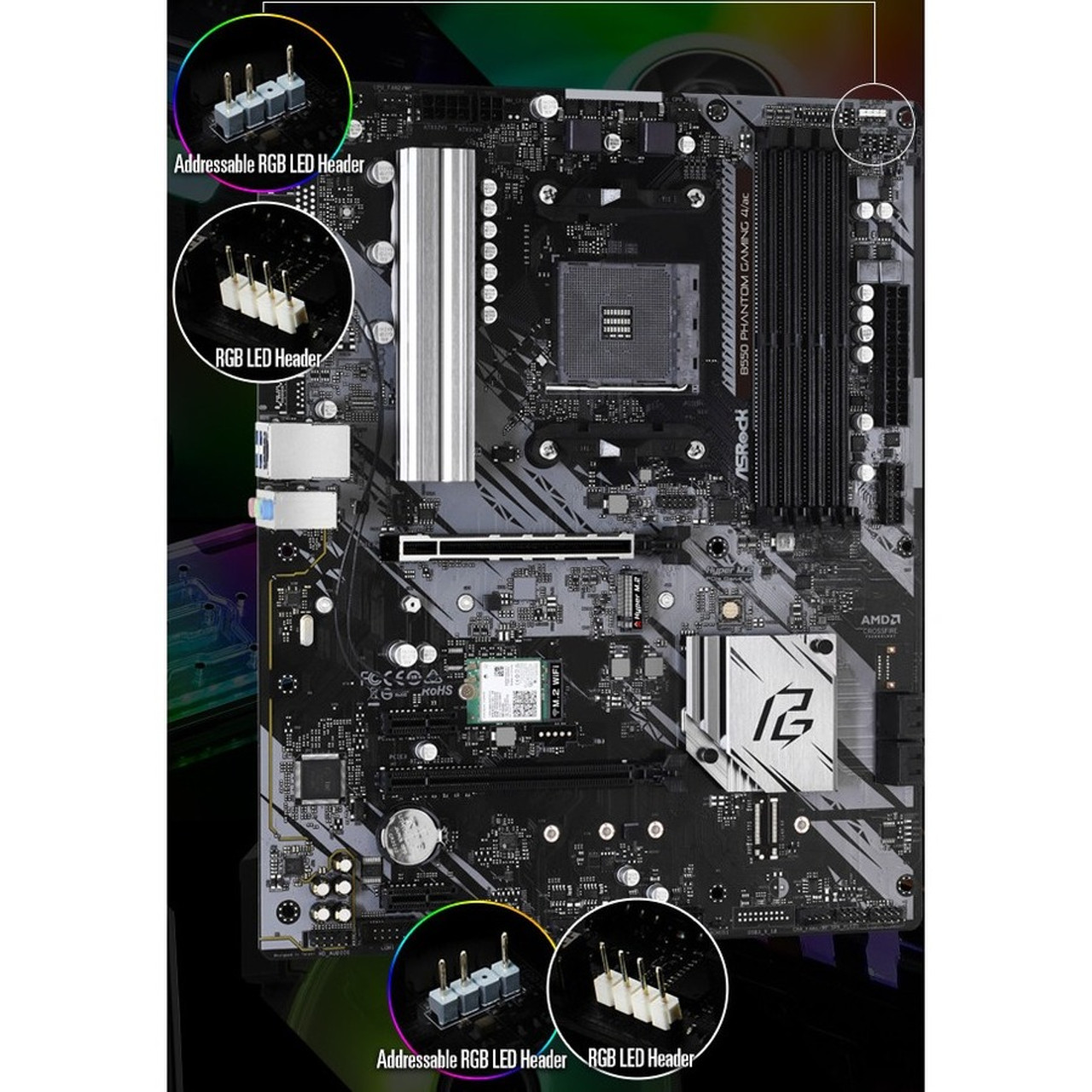 ASRock B550 Phantom Gaming 4/ac Desktop Motherboard - | Beach Audio