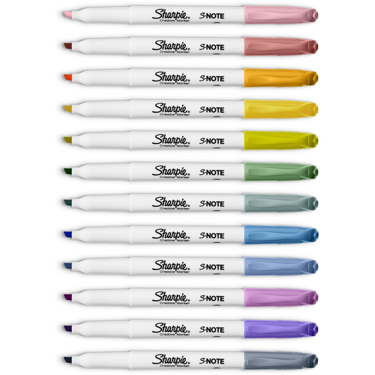 Sharpie S Note Highlighters Chisel Tip Assorted Colors Pack Of 12