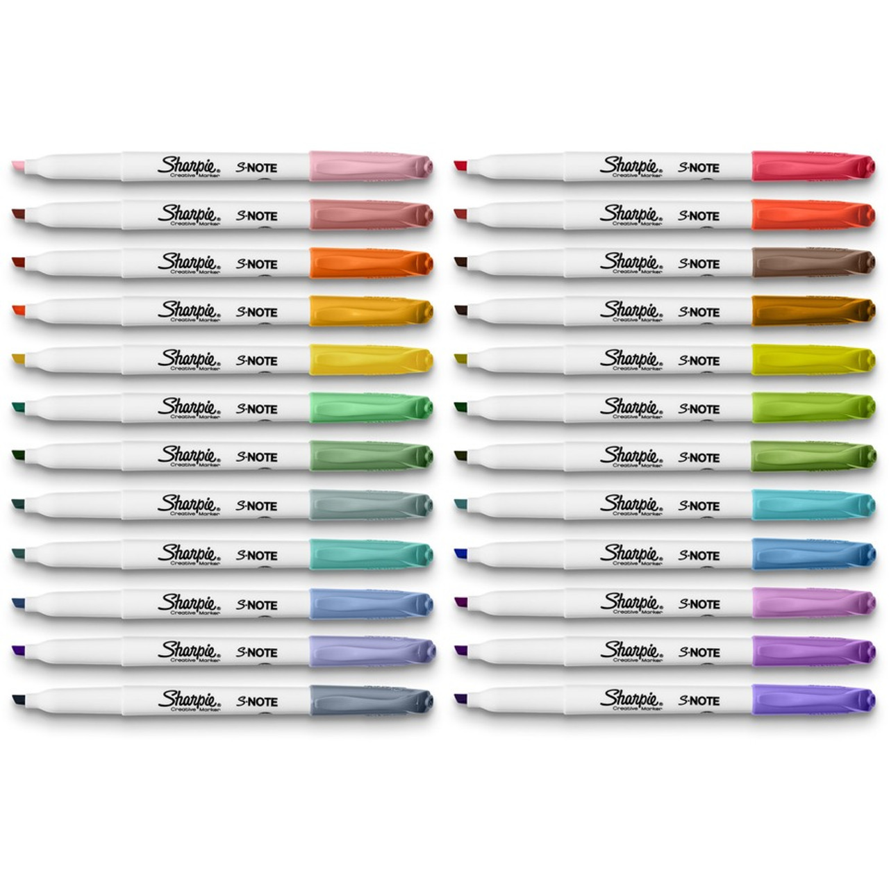 Sharpie S Note Creative Markers Chisel Tip Assorted Colors 24 Pack