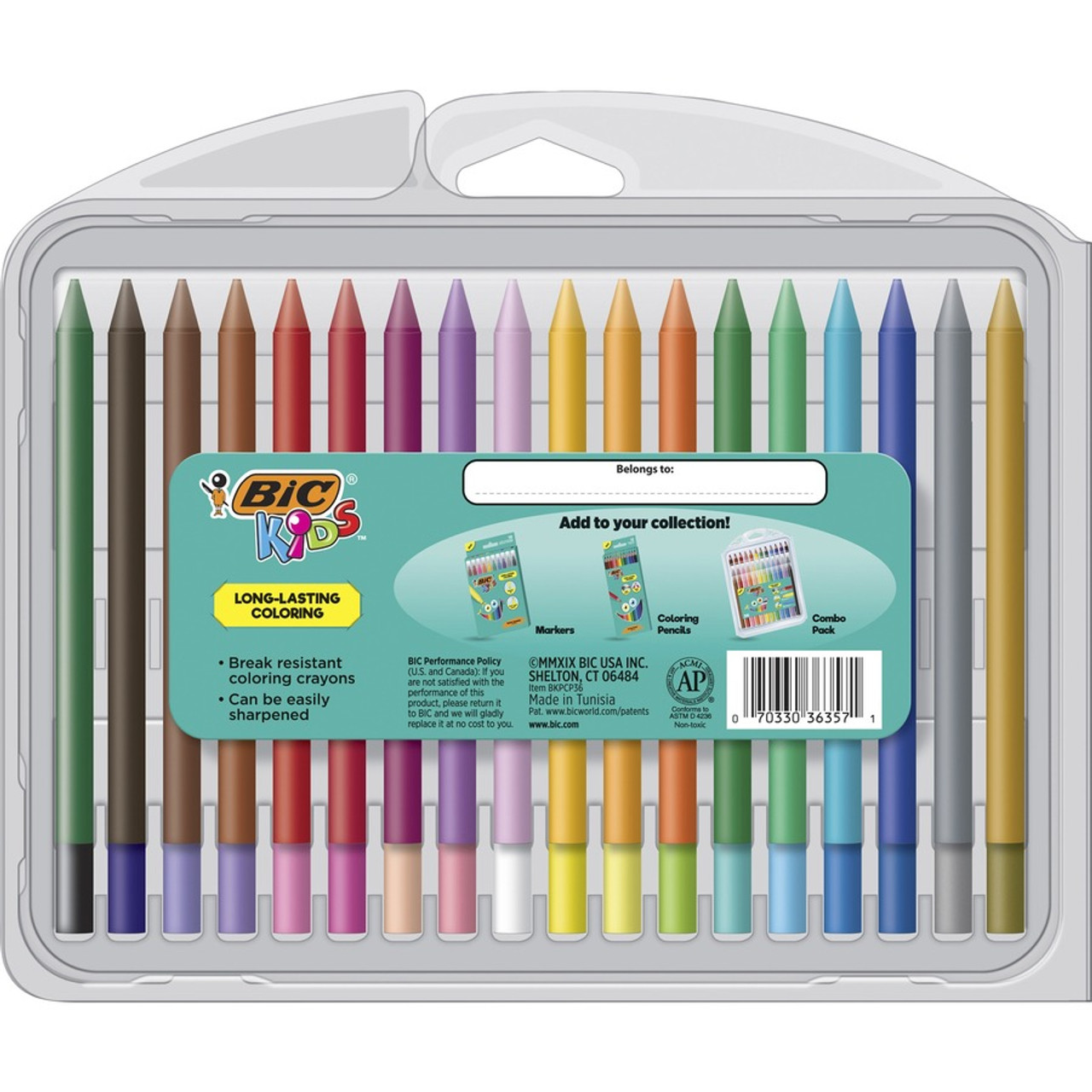 BIC Kids BKPCTP10AST Triangular Crayons