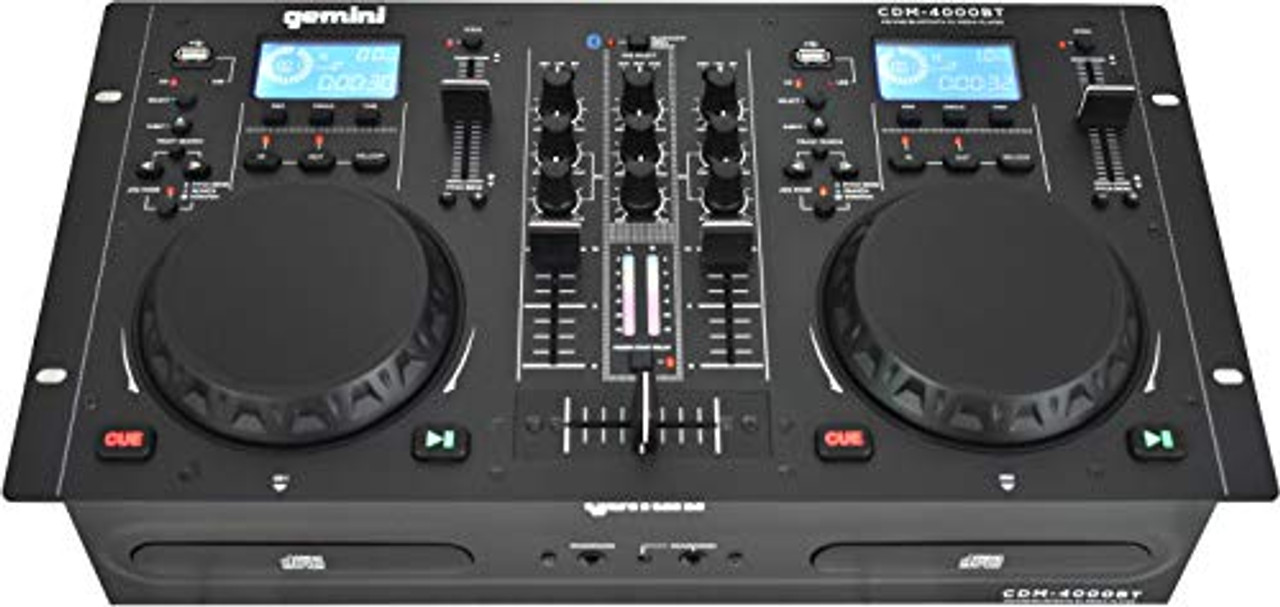 Gemini Sound CDM-4000BT Stand Alone Bluetooth Streaming Professional DJ  Dual Deck Media Player Mixer CD/CDR USB Playback 2 Band Equalizer Manual 