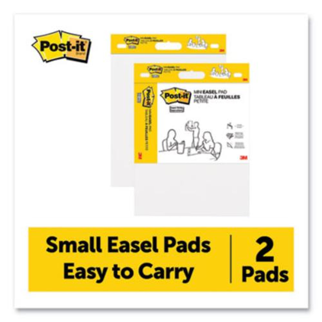 Post-it Easel Pads Super Sticky Self-Stick Wall Poster Pad 20 x 23 White  2-PK