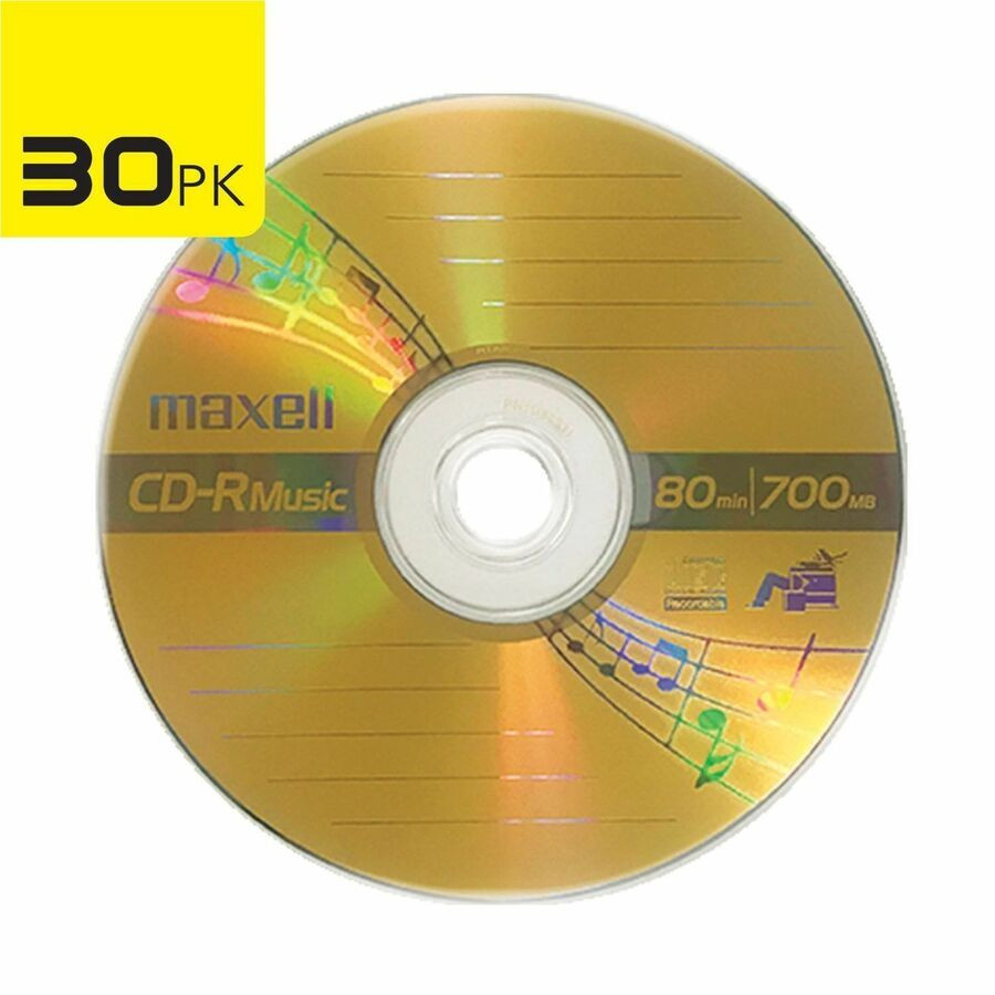 Maxell CD Recordable Media - CD-R - 32x - 700 MB - 30 | Beach Audio