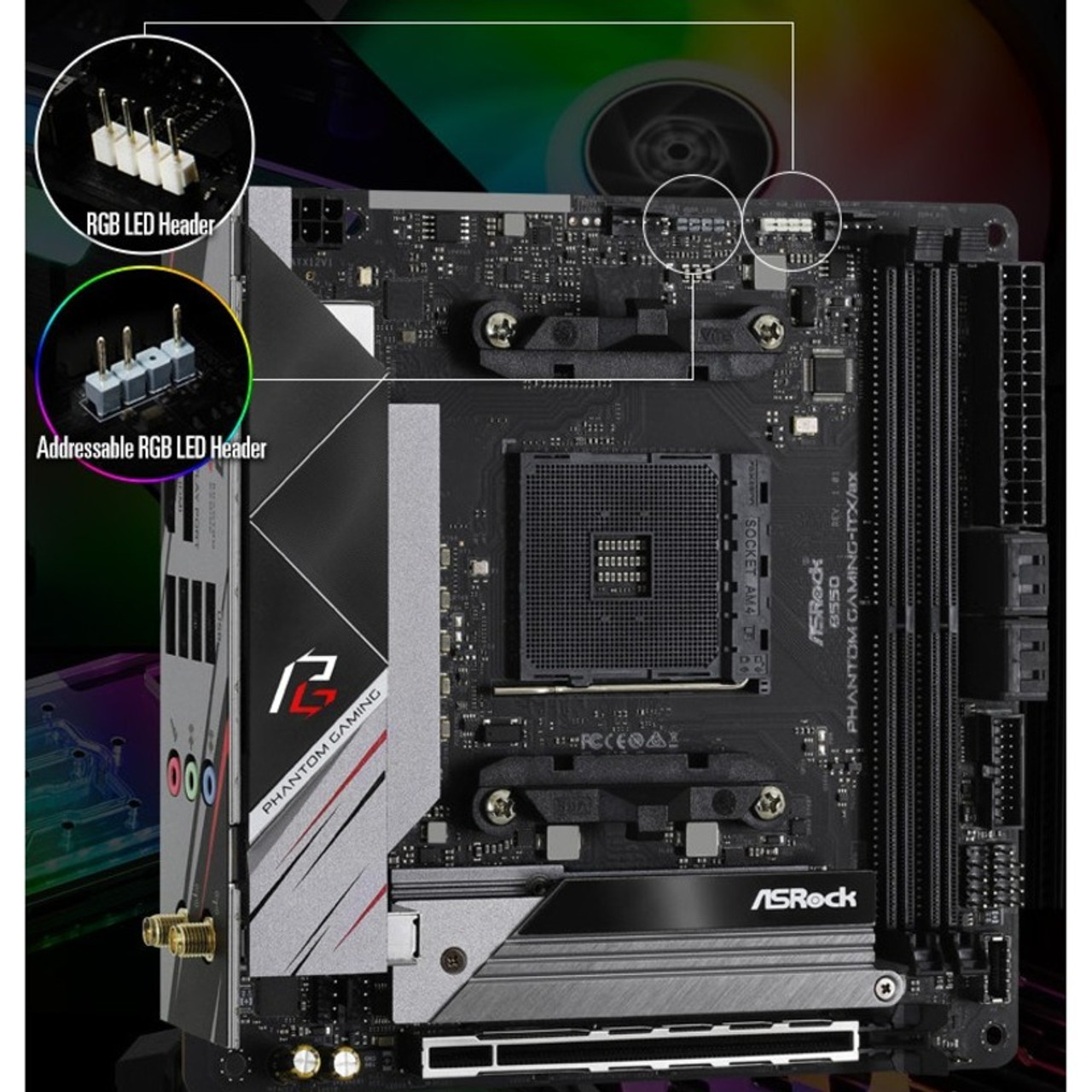 ASRock B550 Phantom Gaming-ITX/ax Desktop Motherboard - | Beach Audio