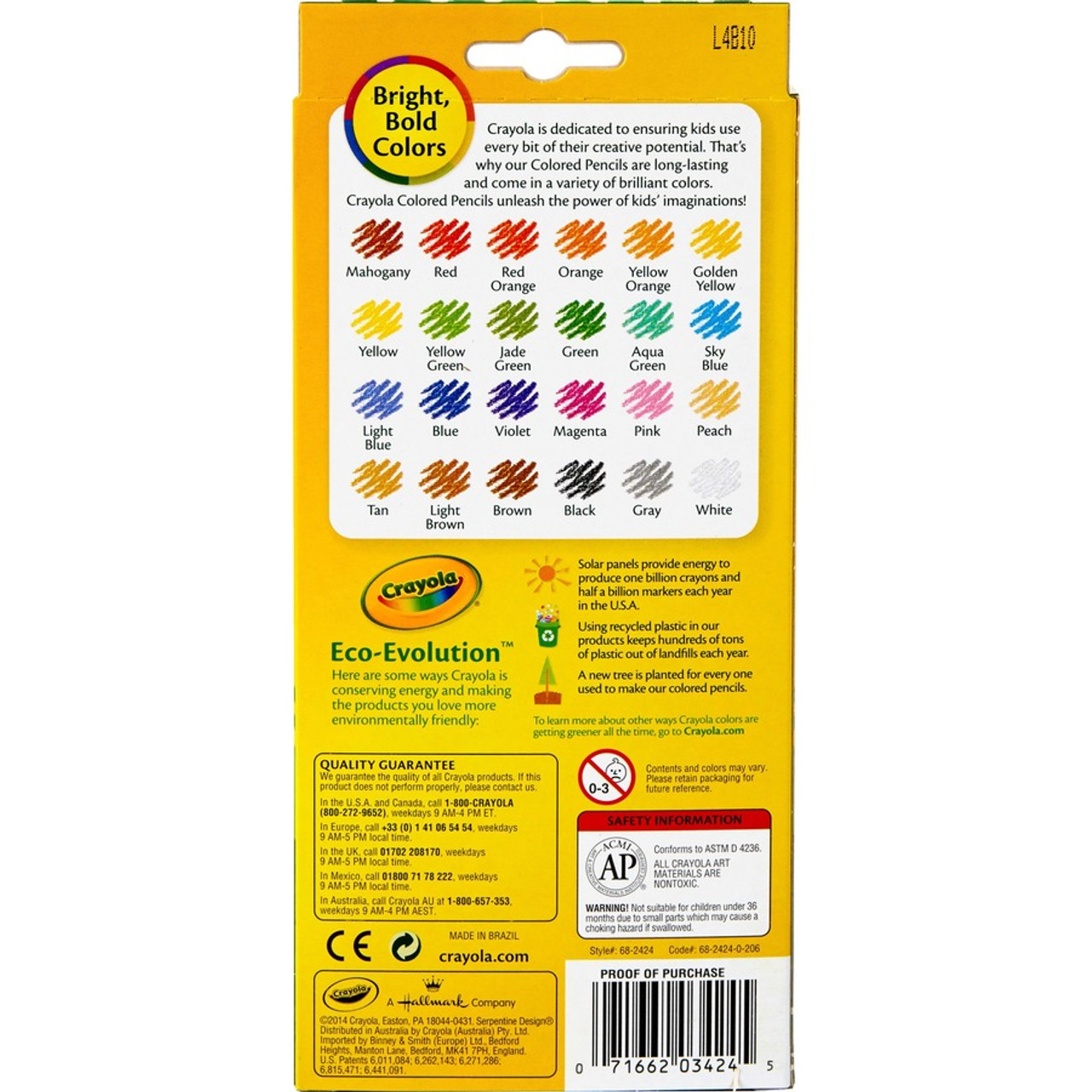 Crayola Erasable Colored Woodcase Pencils, 3.3 mm - 24 count