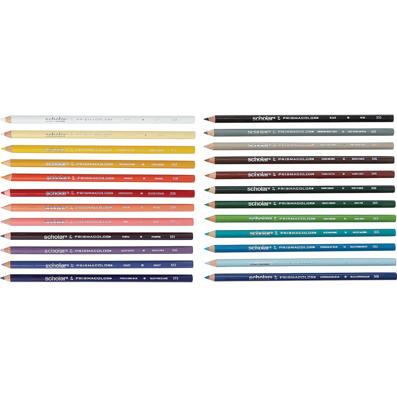 Prismacolor Scholar Colored Pencils - Assorted Lead - Assorted Wood Barrel  - 48 / Pack