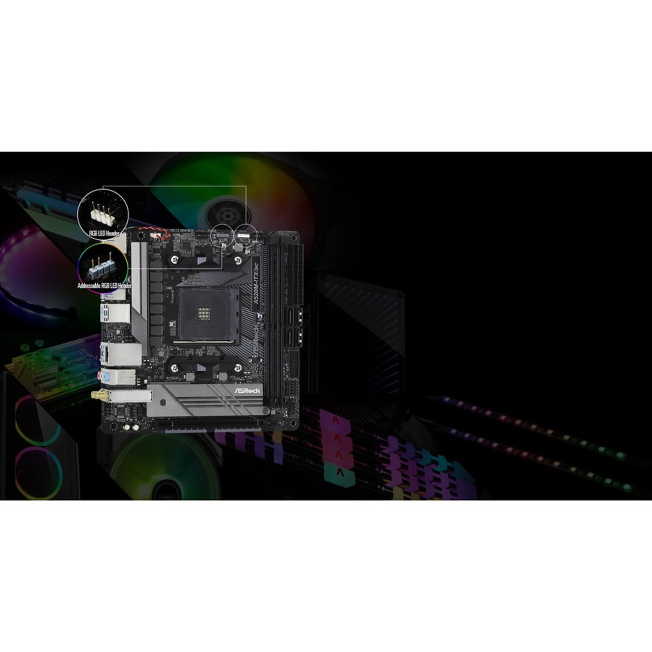 ASRock A520M-ITX/ac Desktop Motherboard - AMD A520 | Beach Audio