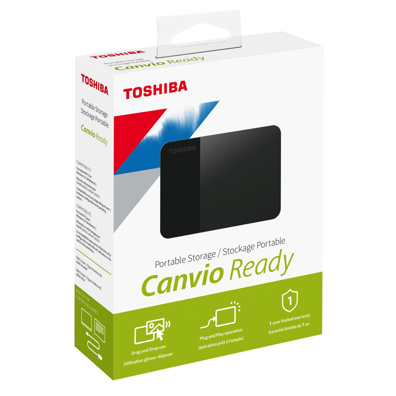 Toshiba Canvio Ready HDTP340XK3CA 4 TB Portable Hard Drive - External -  Black