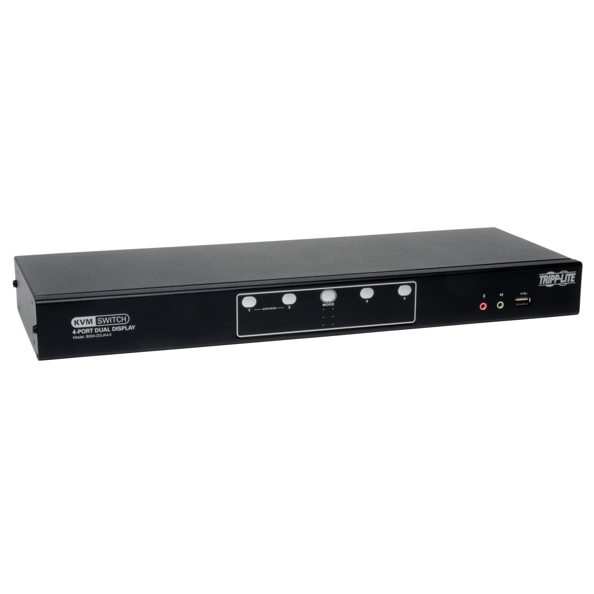 Tripp Lite 4-Port Dual Monitor DVI KVM Switch with Audio and USB 2.0 Hub