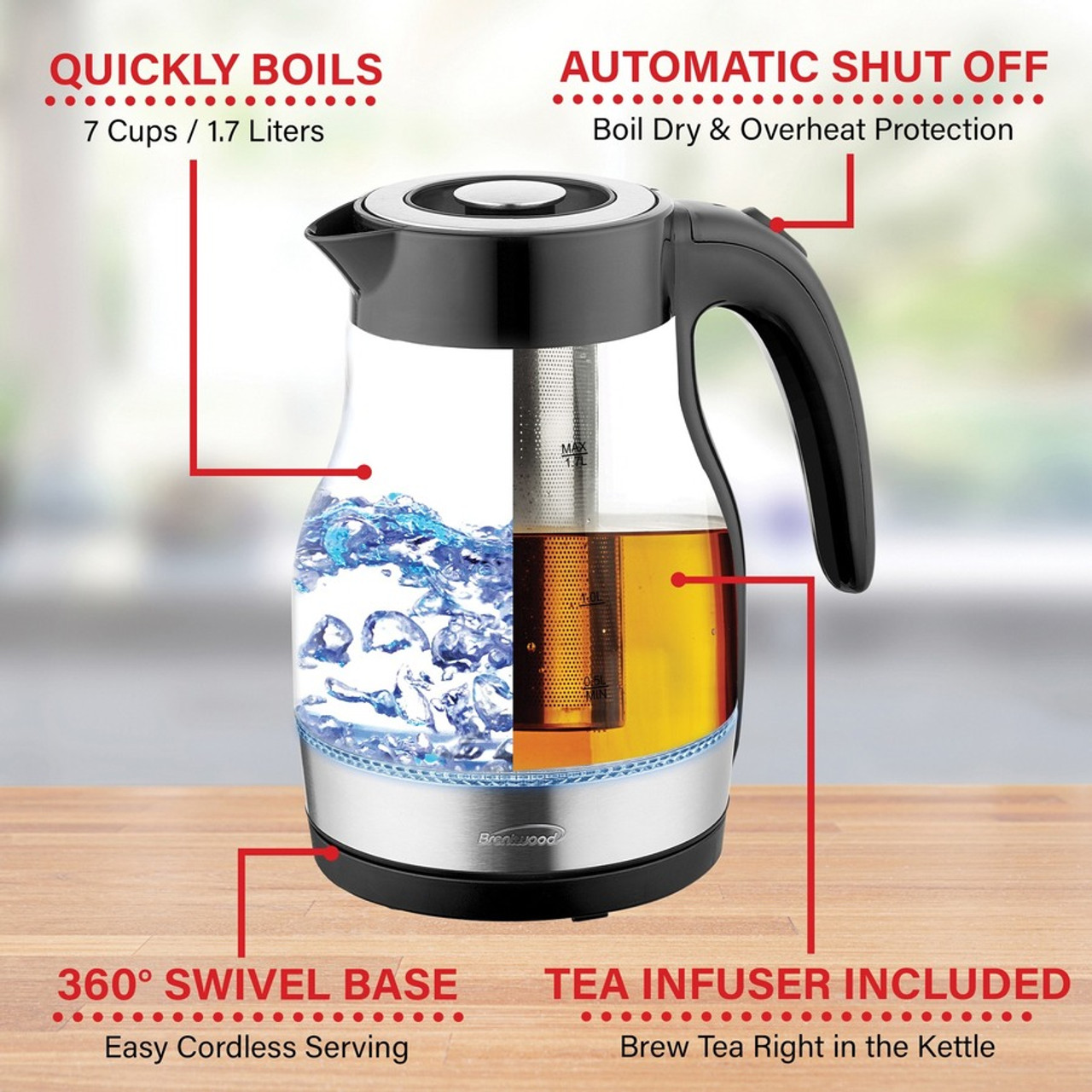 Cordless Glass Electric Kettle