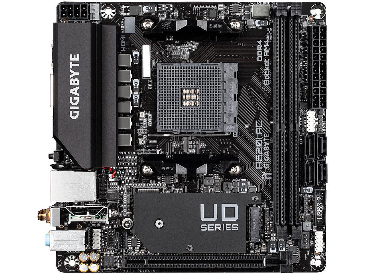 Gigabyte Ultra Durable A520I AC Desktop Motherboard Beach Audio