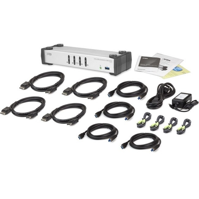 4-Port USB 3.0 DisplayPort KVM Switch with Audio and USB 3.0 Hub - Thumbnail 3